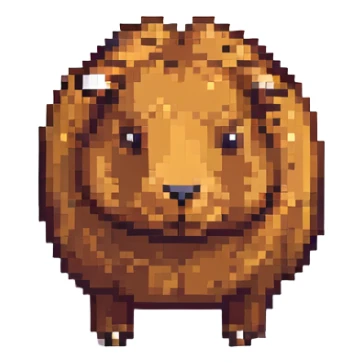 cute capibara pixel art sticker