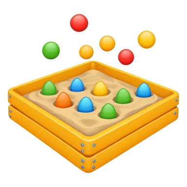 sandbox, simple, colorful, playful sticker