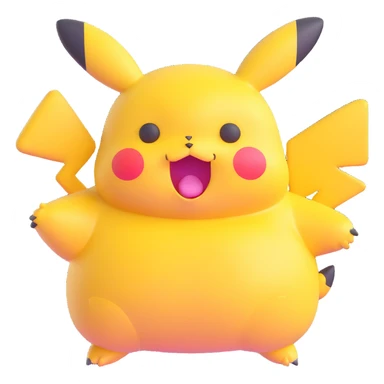 round chubby Pikachu with blemishes sticker