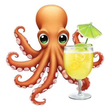 Octopus holding margaritas  sticker