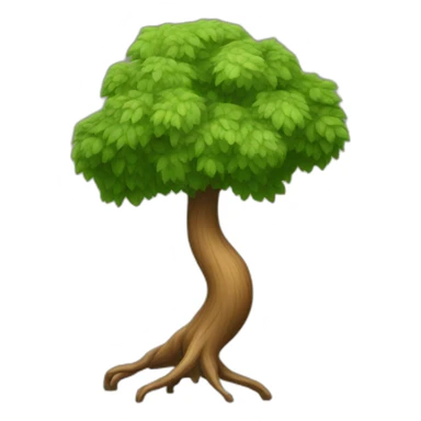 a tree body with two legs walking sticker