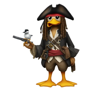 jack sparrow but in the body of a duck sticker