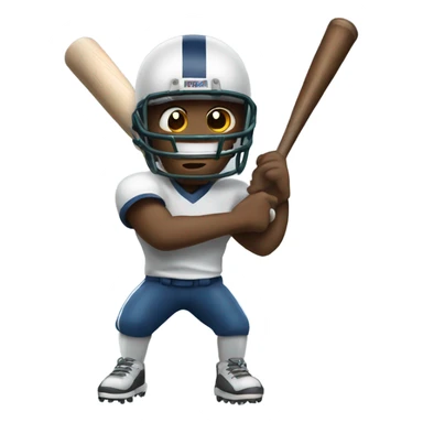 Football holding a baseball bat sticker