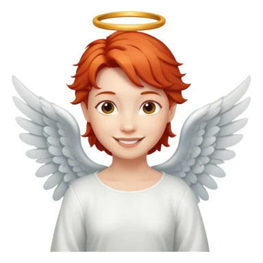 red haired angel with wings sticker