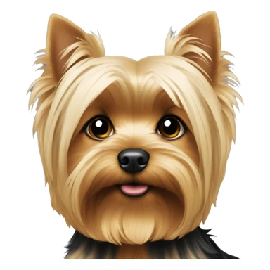 Fluffy blonde yorkie with his ears pointed downwards  sticker