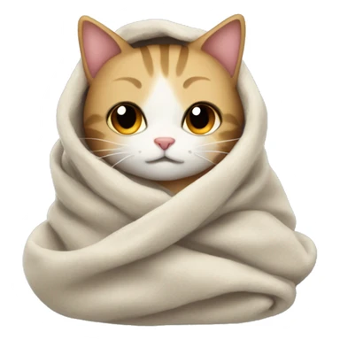 Cozy cat in blanket sticker