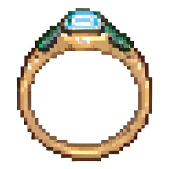 wedding ring with a diamond pixel art style sticker