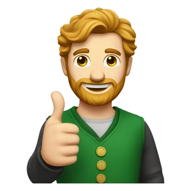 Irishman shows thumbs up sticker