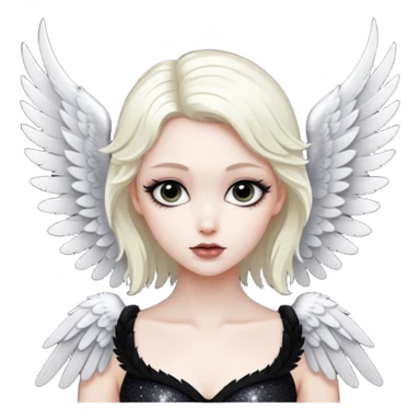 Glitter White Dark Angel sticker