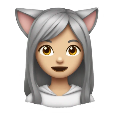 cat girl plead face sticker