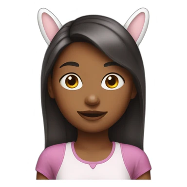 girl with bunny ears sticker