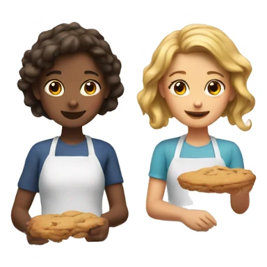 Two girls are making cookies sticker