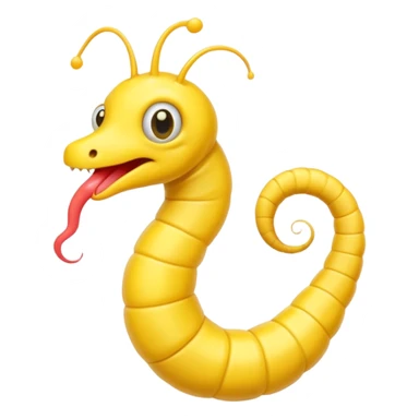 Yellow worm with a weird head sticker