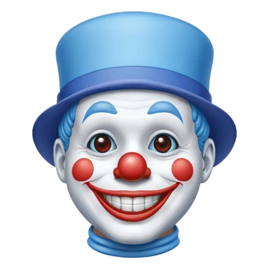 Chú hề đội mũ vuông xanh nước biển, cười tươi sticker