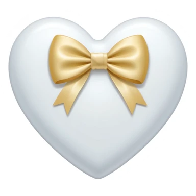 white heart with a white bow on it sticker