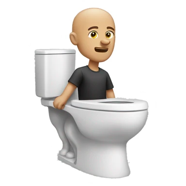 skibidi toilet bald man sticker