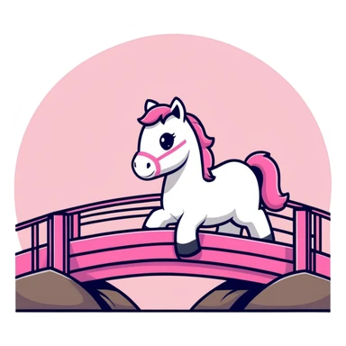 Horse with pink bridge  sticker