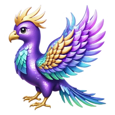 glitter purple phoenix sticker
