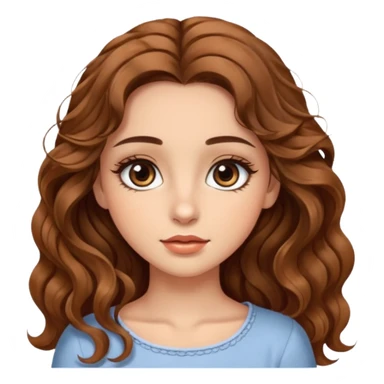 big brown eye long lashes wavy brown hair wheat skin beautiful girl  sticker