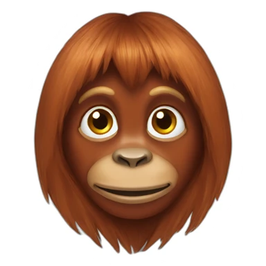 Human female orangutan sticker