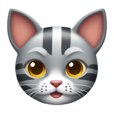 Grey stripe cat with devil horns sticker