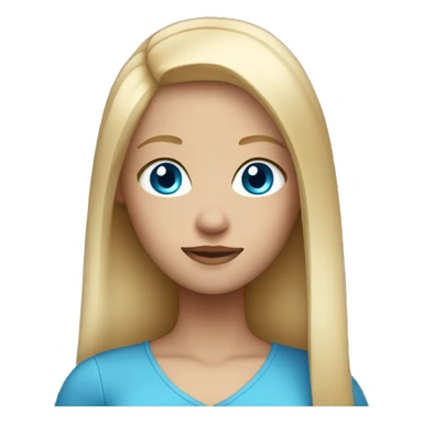 Blond girl with blue eyes and straight hair  sticker