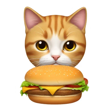 Cat holding a burger  sticker
