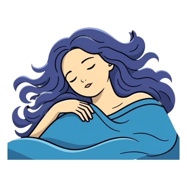 Woman sleep with stars and light hair sticker