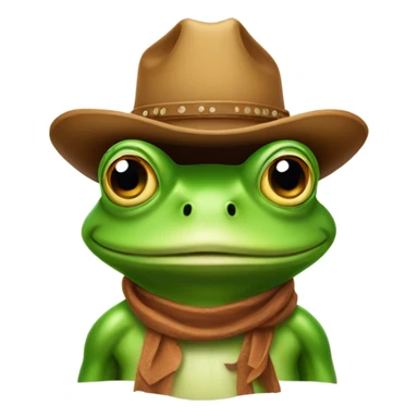 Frog with cowboy hat sticker