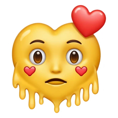 melting face emoji with heart eyes sticker