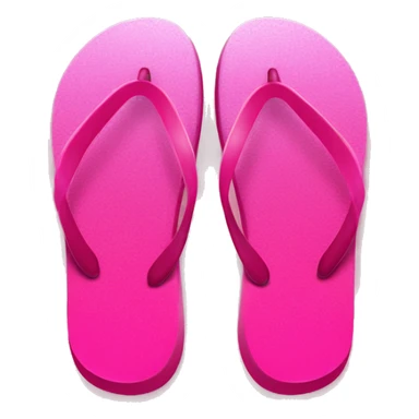 Realistic hot pink gradient pair of summer flip flops isolated. sticker