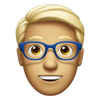 Blue nerd face  sticker