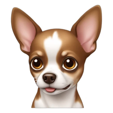 Dog chihuahua marron and white sticker