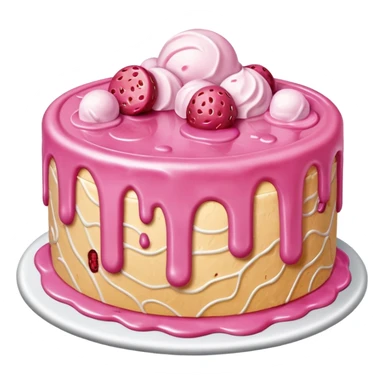 Melting pink SPAM MEAT Ice cream cake sticker