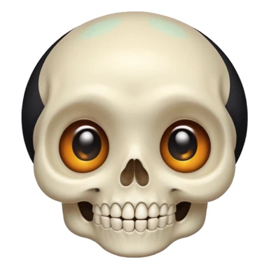 cute Halloween skull, big eyes, smiling, pastel colors sticker