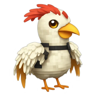 pixel ninja chicken sticker