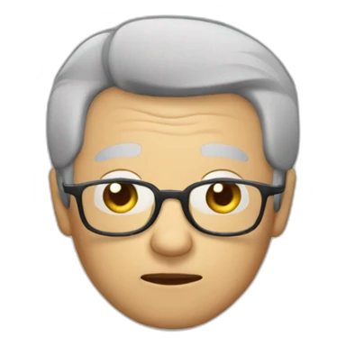 Chinese grey hair wear glasses thumb down sticker