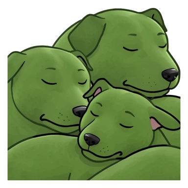 Three different dogs sleeping  sticker