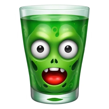 monsterblut glas mit gesicht sticker
