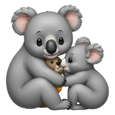 Bear kisses a koala sticker