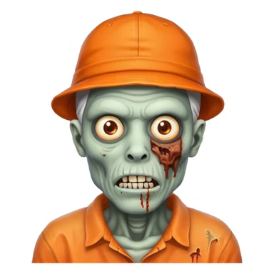 zombie black man in orange hats sticker