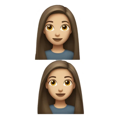 Light skinned brunette girl emoji straight hair  sticker