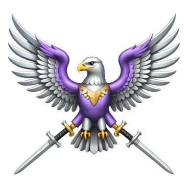 Silver eagle with crossed sabers sticker