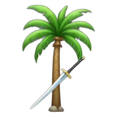 Two swords and a palm tree sticker