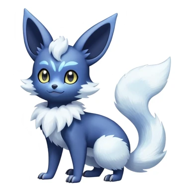 Shiny snowy pastel Noibat-Meowstic-Umbreon-Fakémon-hybrid-creature (full body)  sticker