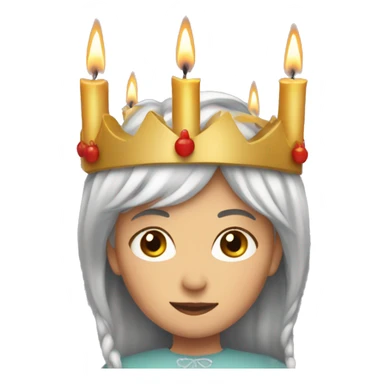 lucia with candles in her lucia crown sticker