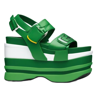 Platform Prada sandal green sticker