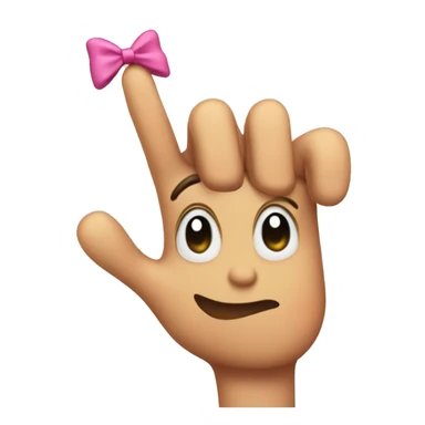 Blushing emoji sticking up middle fingers with bow on head  sticker