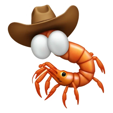 Shrimp with a cowboy hat sticker