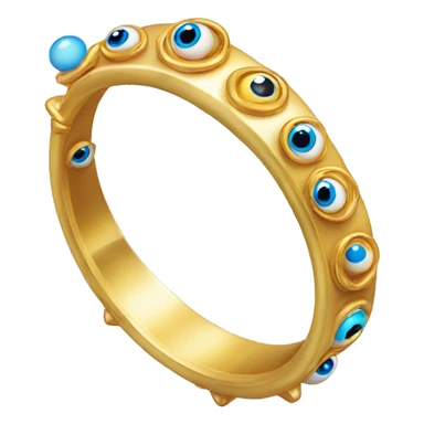 very thin gold ring studded with eyeballs sticker